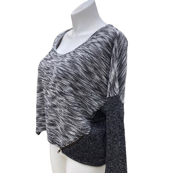 Jessica Simpson Danielle black space dyed crop top dolman sleeve size XL - Picture 4 of 10